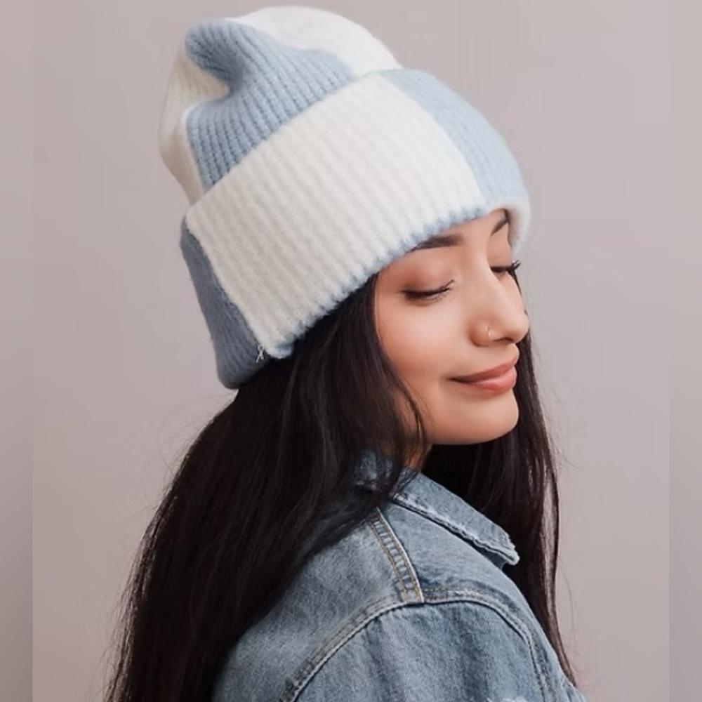 Checkered Knit Beanie